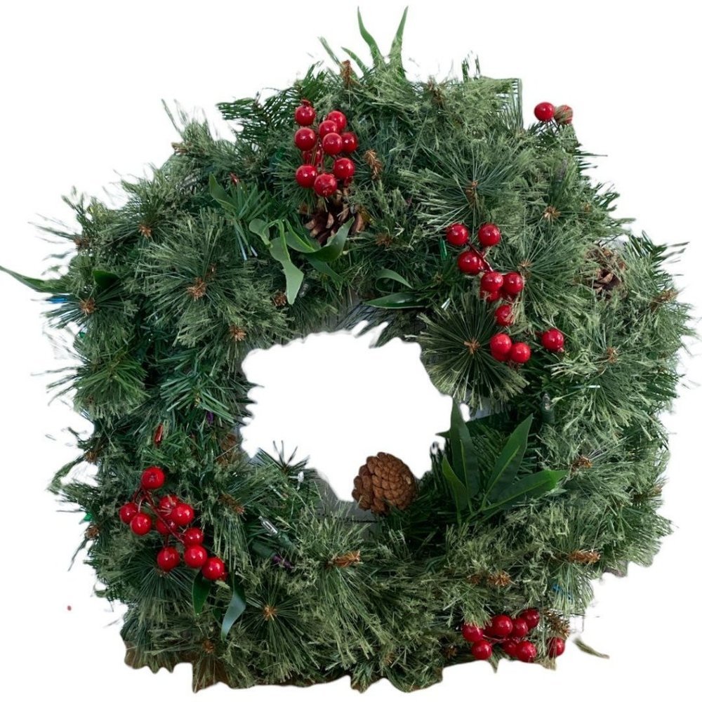 National Tree Company 24" Wreath With Berries, Cones